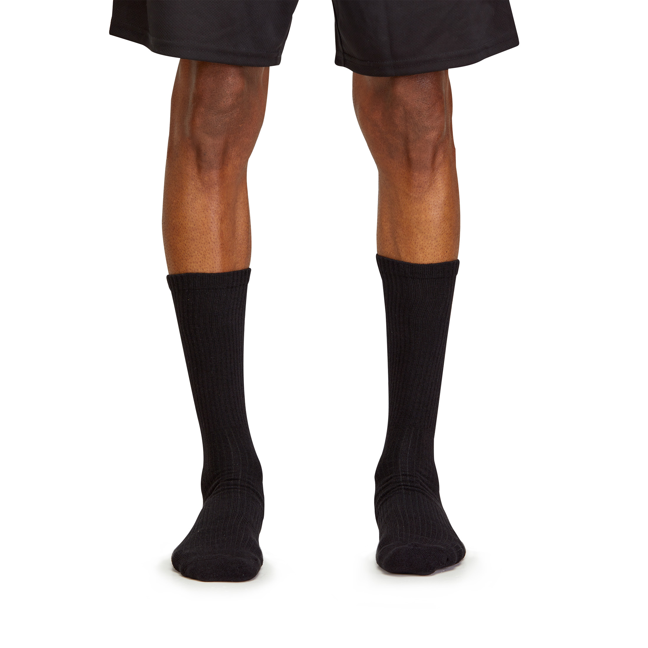Fruit of the Loom Men's All Day Comfort Crew Socks, Sizes 12-15, Black (6-Pack)