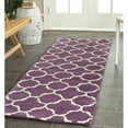 thumbnail image 3 of SAFAVIEH Chatham Jacob Geometric Quatrefoil Wool Area Rug, Purple/Ivory, 7' x 7' Round, 3 of 10