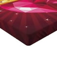 thumbnail image 2 of Ambesonne Diamond Fitted Sheet, Pink Diamond Crown Art, Queen Size, Pink and Yellow, 2 of 3