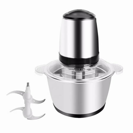 Food Chopper, Food Processor, Electric Meat Grinder with 2 Chopping Blades, 2L Glass Bowl, for Meat, Vegetables, Fruit and Nuts,