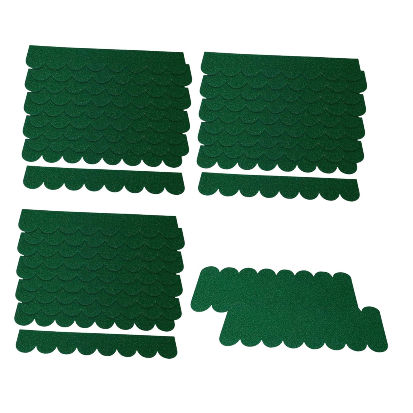 FVDPWYE Felt Cloth Sheets Craft Felt Handmade Felt Fabric Dollhouse Wooden Roof Shingles Green