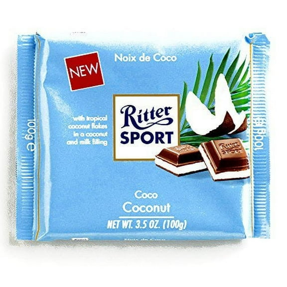 Ritter Sport Coconut Chocolate Bar 3.5 oz each (2 Items Per Order)