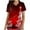#1 Red, variant on Luxalzxs Women's Christmas Scrub Tops Cute Print Short Sleeve V-Neck Shirts Anti Wrinkle Nursing Uniform Holiday Tops
