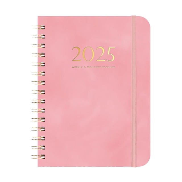 Cute Notebook 2025 Leather Bound Planner: A5 Wire Bound Weekly & Daily Journal Your Ultimate Organizer for A Stylishly Productive Year Small Notebook Clearance