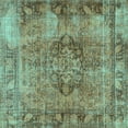 thumbnail image 1 of Ahgly Company Indoor Square Persian Turquoise Blue Traditional Area Rugs, 4' Square, 1 of 4