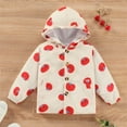thumbnail image 2 of Rovga Kid Caots For Boys Girls 3-4 Years Spring Solid Color Fruits Printed Hooded Single Long Sleeved Jacket Red, 2 of 6