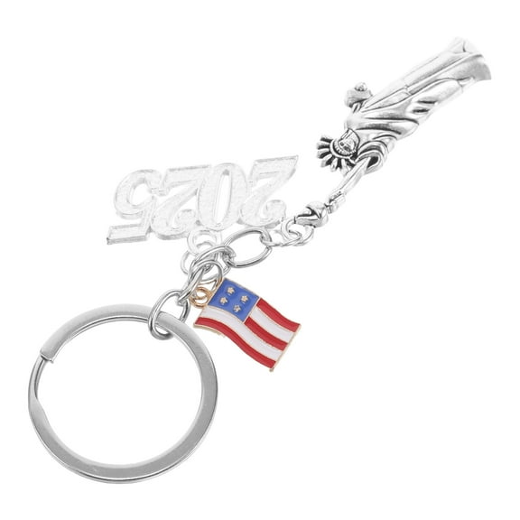WEUVEB 1Pcs Statue Of Liberty Key Ring Multi Color Metal Chic Souvenir Tourists 4.13X1.18X0.08In