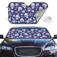thumbnail image 2 of Kdxio Skull flower white blue Print Windshield Sun Shade,UV Rays and Sun Heat Protection,Sunshade for Car Windshield,Car Shade Front Windshield - Small, 2 of 5