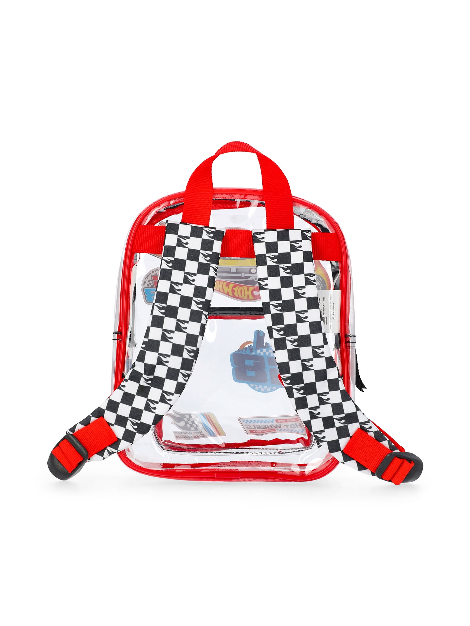 Hot Wheels Boys Clear Mini Backpack, Red
