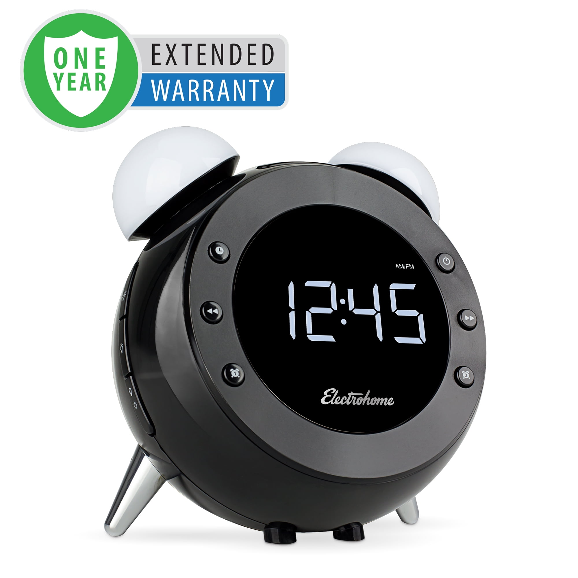 Electrohome Retro Alarm Clock Radio Motion Activated Night