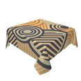 thumbnail image 2 of YFYANG Square Polyester Table Cloth, 54" x 54" Reusable Table Cover Kitchen Dining Room Vintage Abstract Circular Texture Decorative Tablecloths for Tables of 2-4 People, 2 of 8