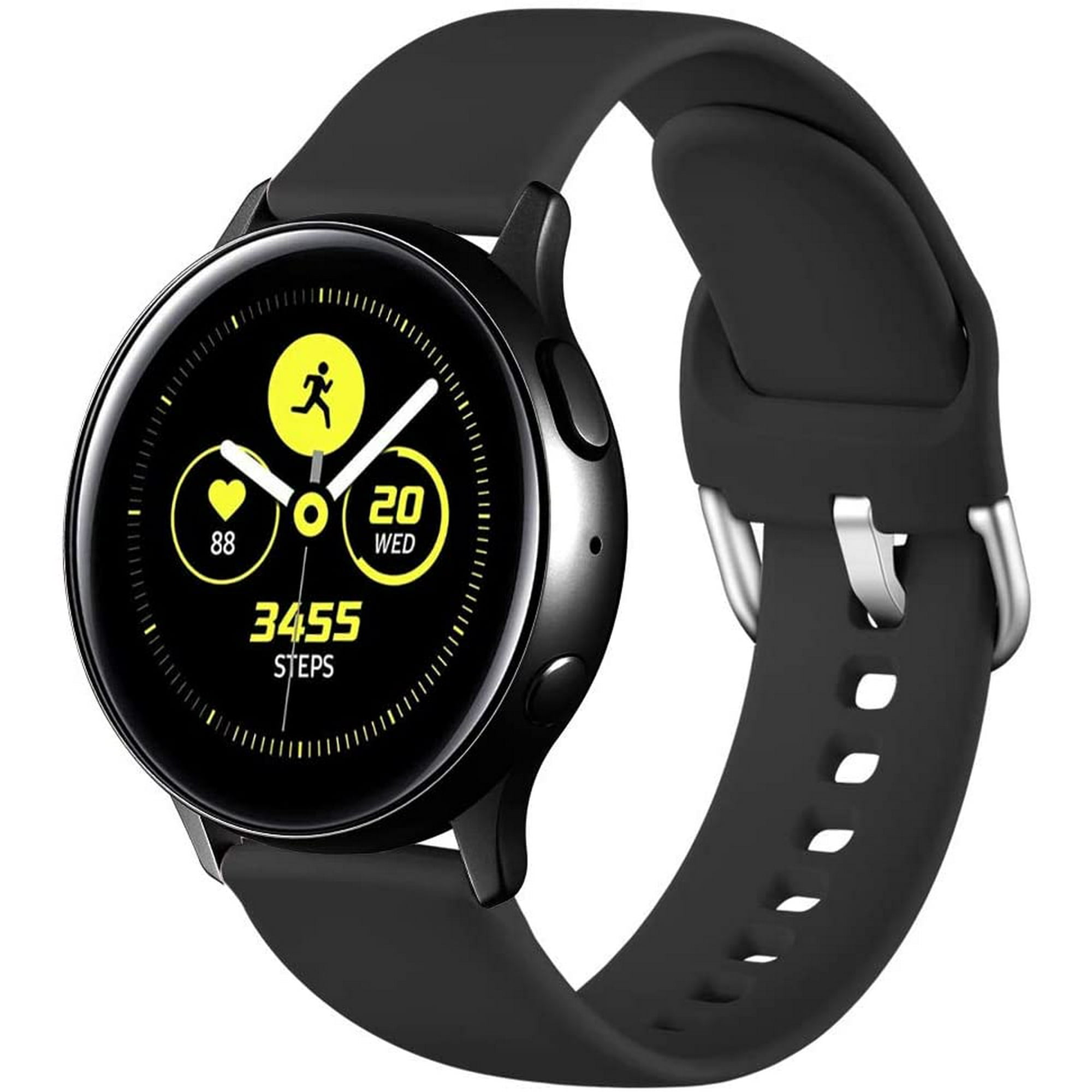 Strap Compatible With Samsung Galaxy Watch Active Active 2 20mm Soft Silicone Replacement Strap for Galaxy Watch Active 2 44mm Galaxy Watch Active 40mm Galaxy Watch 3 41mm Large Black Walmart