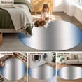 thumbnail image 5 of Round Rugs 5Ft, Blue Grey Round Area Rug Washable Indoor Throw Carpet, Gray Farmhouse Modern Rustic Soft Non Slip Circle Rug for Cabinet Bathroom Home Decor Aesthetic, 5 of 8