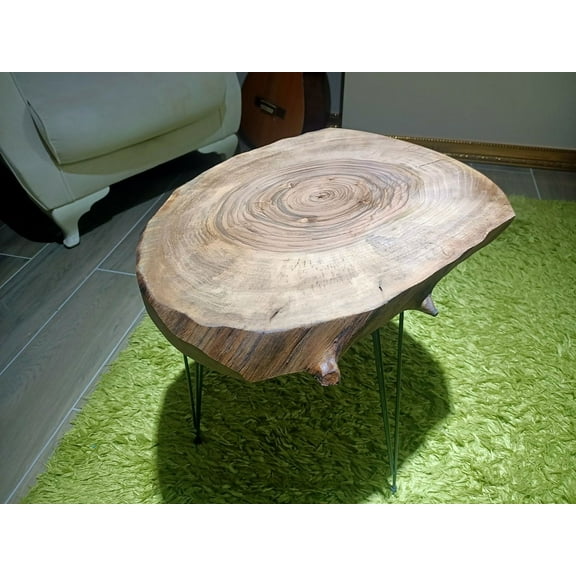 Rustic Coffee Table Natural Live Edge Side Table Walnut Nesting Table l by SkilledHandsShop (12 X 16 Inches)
