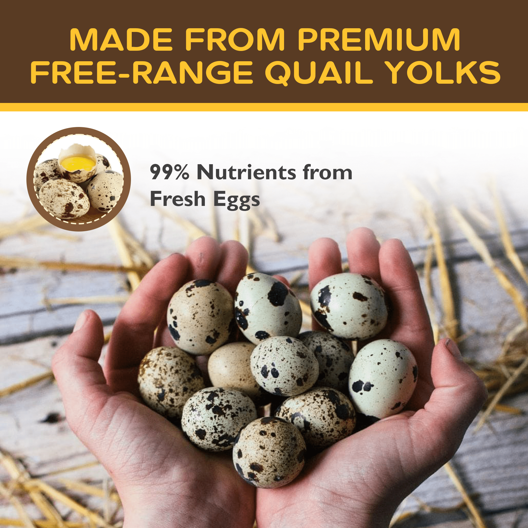 Freeze-Dried Raw Quail Egg Yolk for Dog & Cat Treats - 7.0 oz