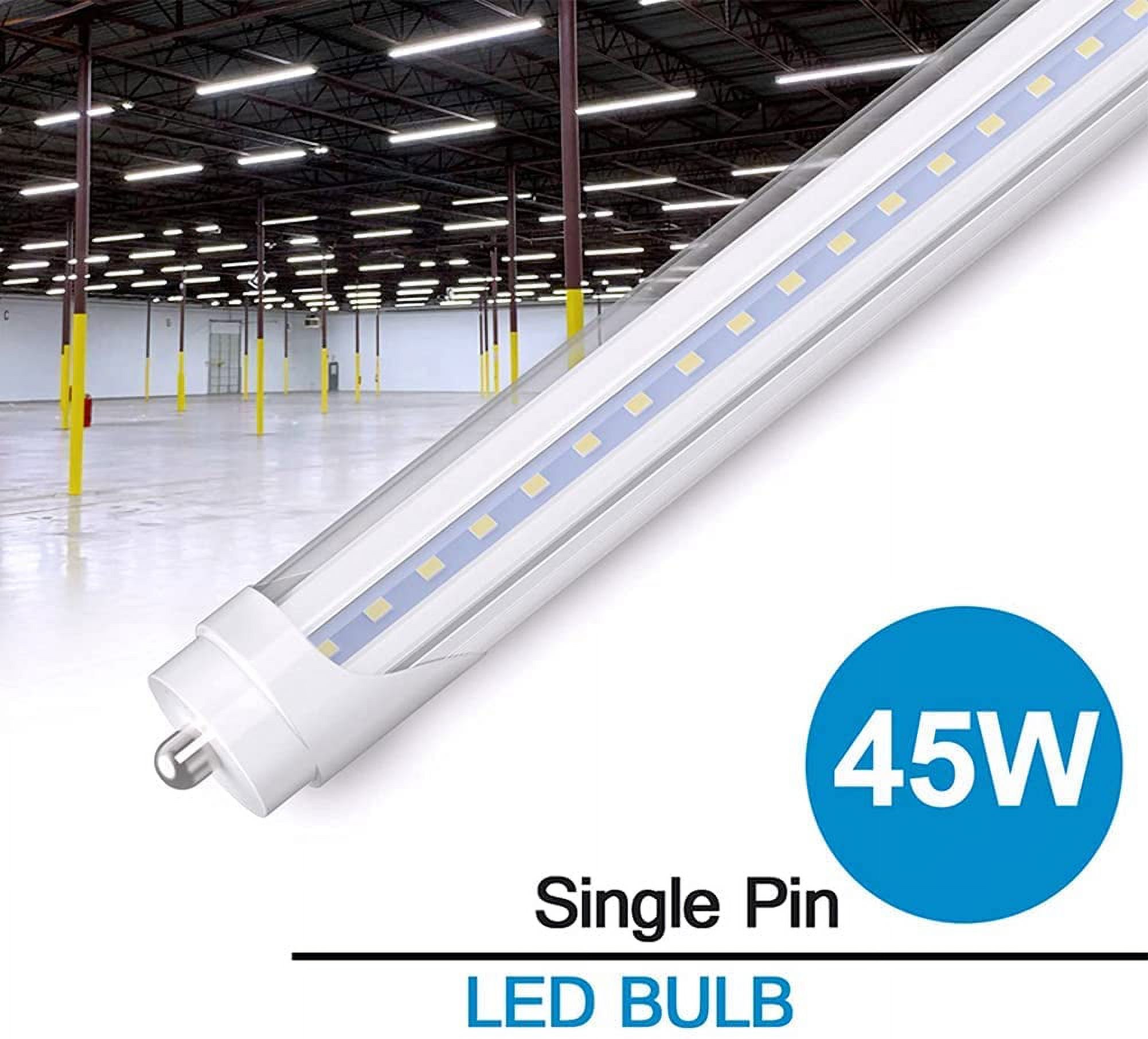 Jomitop 8FT T8 LED Shop Light 90W – Single Pin FA8 Tube 5000K/6000K 10000 Lumens