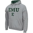 thumbnail image 2 of Men's Colosseum Heathered Gray Eastern Michigan Eagles Arch & Logo 3.0 Pullover Hoodie, 2 of 3