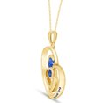 thumbnail image 2 of AFFY Mother's Day Jewelry Gifts Simulated Blue Sapphire Mom Love Heart Pendant Necklace In 14k Yellow Gold Over Sterling Silver, 2 of 5