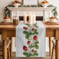 thumbnail image 2 of Table Runner - 48 Inch Long, Strawberry Kitchen Dining Table Runner Dresser Scarves, Vintage Green Botanical Spring Floral Farmhouse Decor for Coffee Tables Wedding Party Banquet, 2 of 8