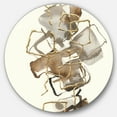 thumbnail image 1 of Designart 'Gold Glam Squares III' Glam Metal Circle Wall Art, 1 of 3
