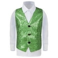 thumbnail image 2 of Wuxian Kids Shirt Girls Sequin Vest Sleeveless V-Neck Button Down Performance Glitter Waistcoat Dance Party Streetwear Graphic Cotton Tee Top,GN2,7-8 Years, 2 of 4