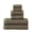 Gray, variant on Soho 100% Combed Cotton Ribbed Stripes, 6-PieceTowel Set, 2 Bath, 2 Hand, 2 Face Golden Mist