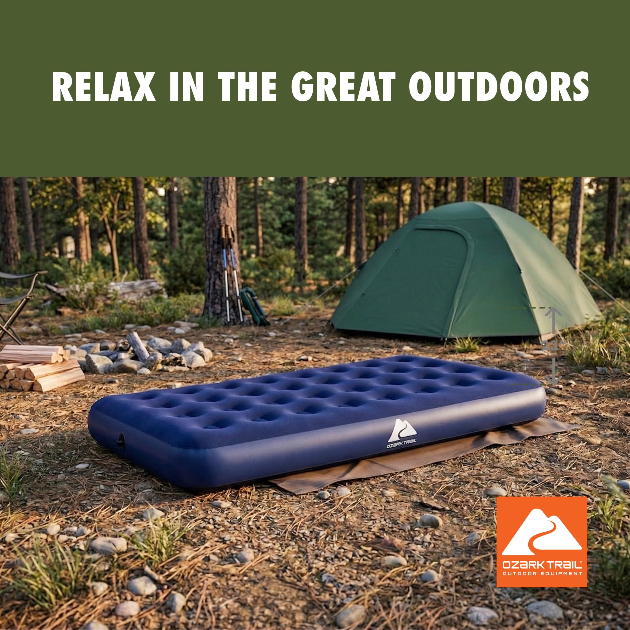 (3 pack) Ozark Trail Twin Air Mattress, 10 inch Air Bed, Inflatable Air Mattress, Blow Up Mattress without Pump