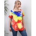 thumbnail image 3 of Purcoar Women Plus Size Round Neck T-Shirt Printed Floral Top, 3 of 5