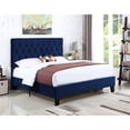 thumbnail image 2 of Pemberly Row Bailey Navy Blue Tufted Queen Platform Panel Bed, 2 of 8