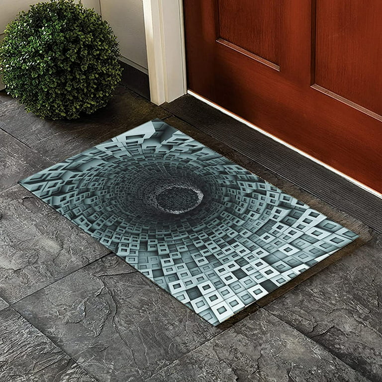Vortex Illusion Print Kitchen Rug Outdoor Entrance Mat for Live