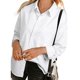 thumbnail image 1 of Txlixc Blusa vaquera de moda femenina, solapa de color sólido, botón de manga larga, blusa vaquera suelta Txlixc moda, 1 of 9