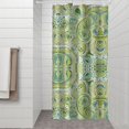 thumbnail image 2 of Green Ethnic Paisley Pattern Shower Curtain 36"x72" ,Bathroom Decorative Shower Curtains Set with 12 Hooks,Modern Waterproof Washable Shower Curtain, 2 of 6