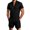 Black, variant on Mens Zipper Rompers Funny Short-Sleeve Polo Shirt Short Jumpsuits Summer 1 Piece Overalls Shorts Casual Fashion Clothes Red S