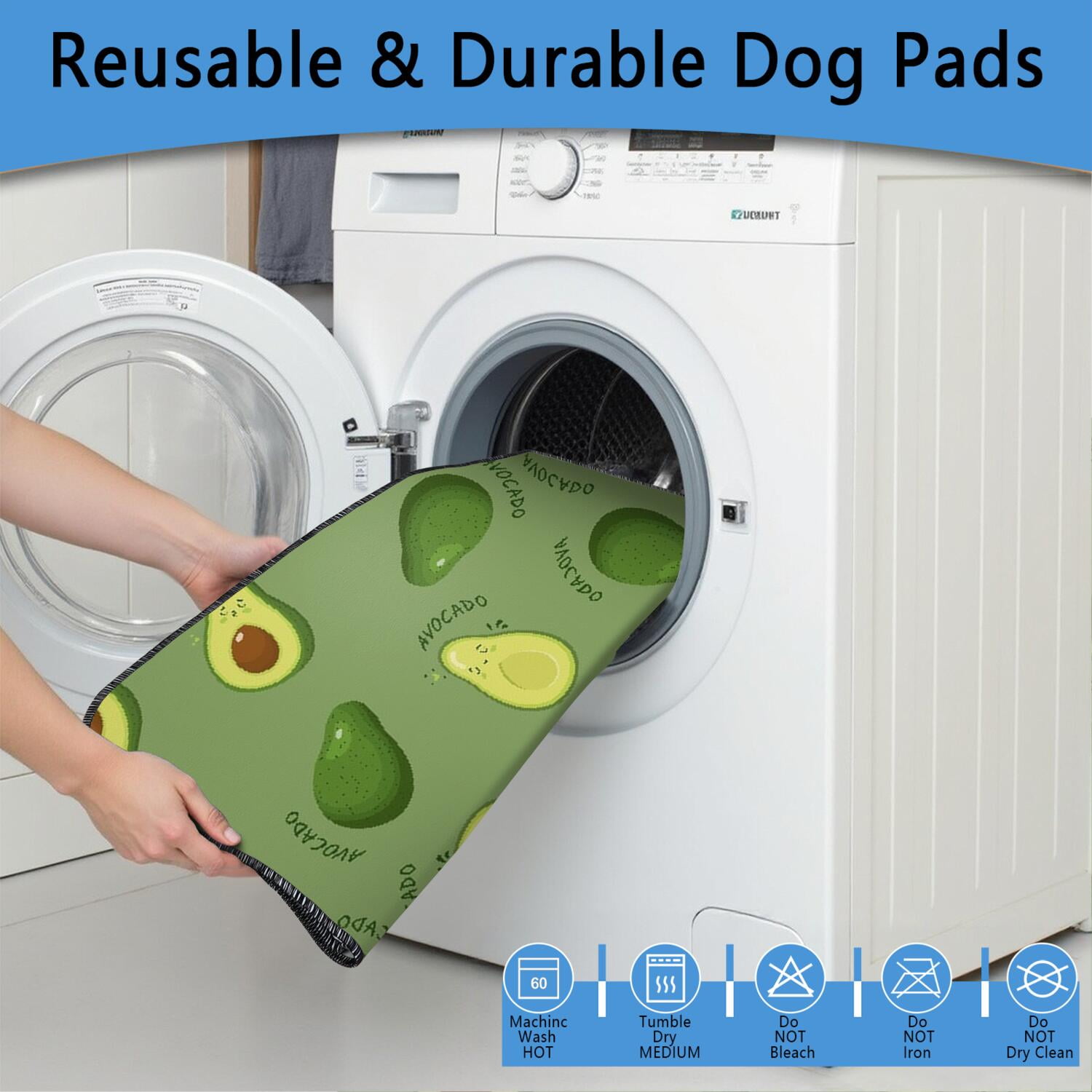 Fruit Themed Washable Dog Pee Pads, Reusable Absorbent Training Pad with Stay-in-Place Back for Tiles (Fruit patterns, 48"x48")
