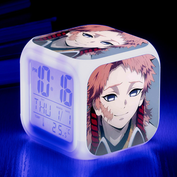 TIMPCV Wekity Anime Alarm Clock One Piece LED Square Clock Digital