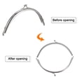 thumbnail image 5 of Uxcell Metal Purse Frames, 6.1" 6Pack Kiss Lock Clasp Frame for Coin Bag Sewing DIY, Silver, 5 of 6