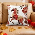 thumbnail image 6 of 2026 Year of the Horse Decorative Pillow Cover - 45cm Red Festive Print Sofa Bed Cushion Cover, Washable with Hidden Zipper, 6 of 6
