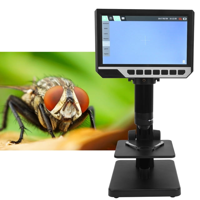 Microscope, Low / High Magnification Lens Multi-system Support Dual LED Light Digital Microscope, Industrial for Microbial Observation Circuit Board Repairing