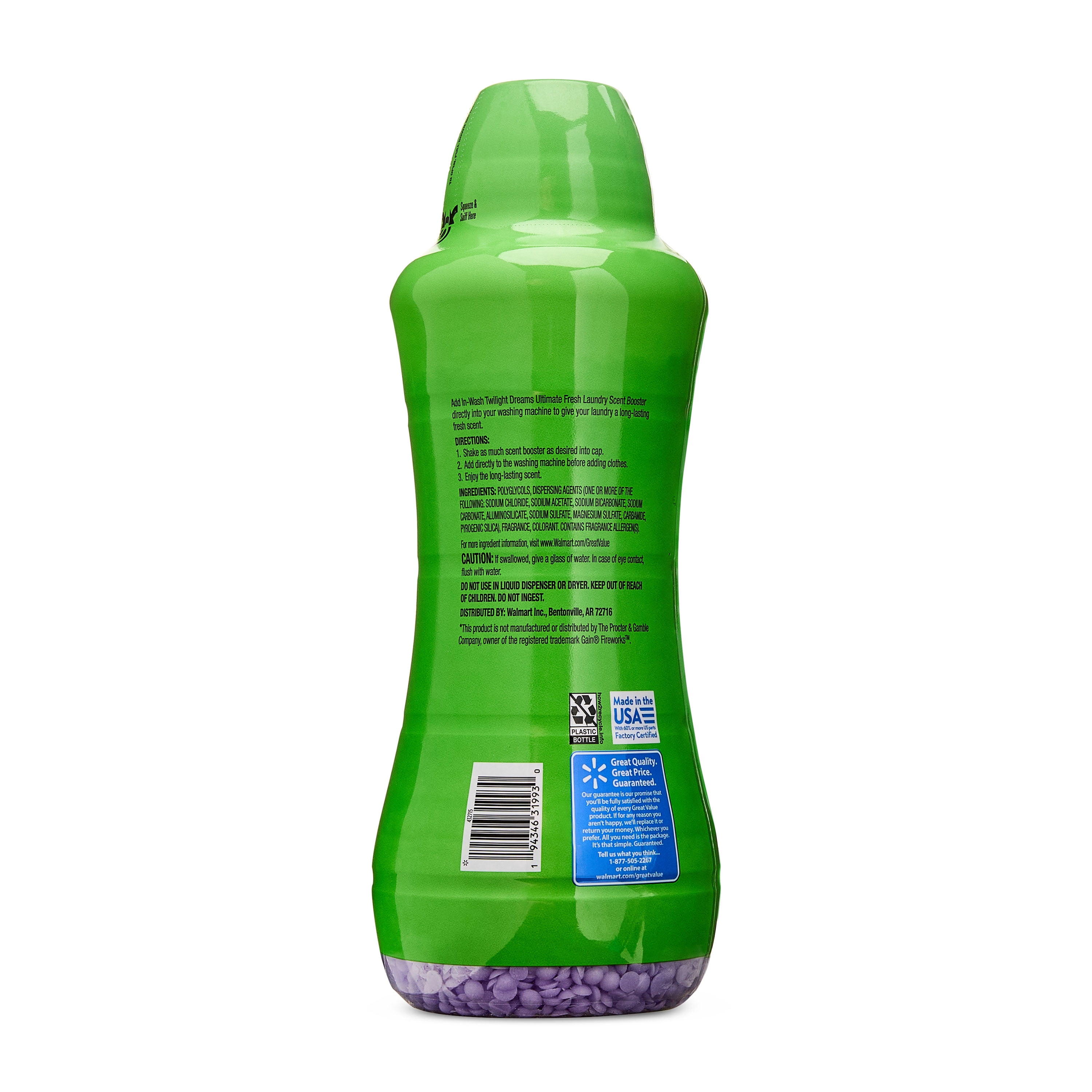 Great Value Ultimate Fresh Scent Booster, Twilight Dreams, 24 oz, Compare to Gain Fireworks
