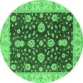 thumbnail image 1 of Ahgly Company Indoor Round Oriental Emerald Green Traditional Area Rugs, 8' Round, 1 of 4
