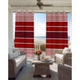 thumbnail image 4 of Red Striped Blackout Curtains 54 Inches Long for Bedroom, Modern Minimalist Gradient Lines Country Thermal Insulated Room Darkening Black Out Window Curtain Panels Grommet Drapes for Living Room, 4 of 8