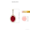 thumbnail image 3 of Angara Natural 1.25 Ct. Ruby with Diamond Halo Pendant Necklace in 14K Yellow Gold for Women with 18 Inch Cable Chain, 3 of 7