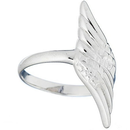 Lavaggi Jewelry Sterling Silver Inspirational Angel Wings Ring, 925 Designer
