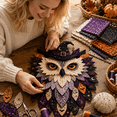 thumbnail image 5 of Layered Fabric Owl Wall Art DIY Kit, 3D Textured Fabric Art Kit with Feathers, Relaxing Craft for Craft Lovers, Living Room & Craft Room Decor, 5 of 5