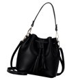 thumbnail image 2 of Chok 1111Fourone Bucket Bag Faux Leather Tassel Drawstring Crossbody Pouch Women Solid Color Shoulder Bag Handbag, 2 of 10