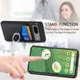 thumbnail image 4 of Carbon Fiber Patterned Case for Google Pixel 7, Wallet case with [360°Rotation Ring Kickstand] Credit Card Holder,PU Leather Shockproof Cover Women Men for Google Pixel 7, Black, 4 of 8