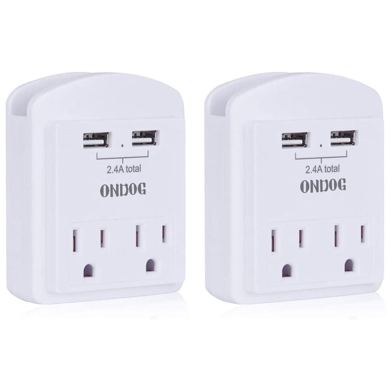 ONDOG Wall Outlet Extender 2-Pack with 2 USB Ports photo 1