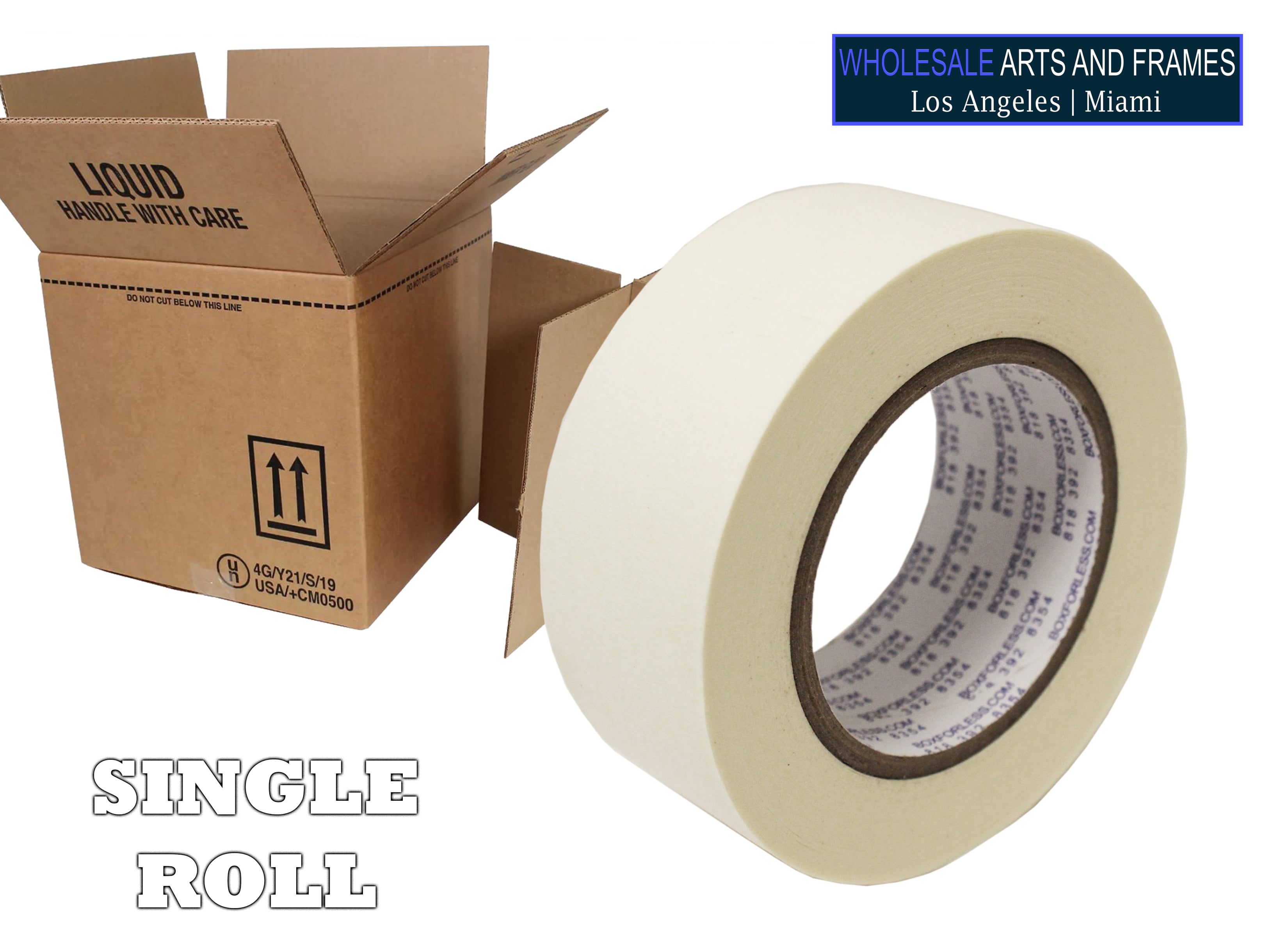 2 Rolls Wide Masking Tape 1 inch x 55 Yards, General Purpose Beige White Painters Tape for Painting Labeling Crafts School Projects Home Office