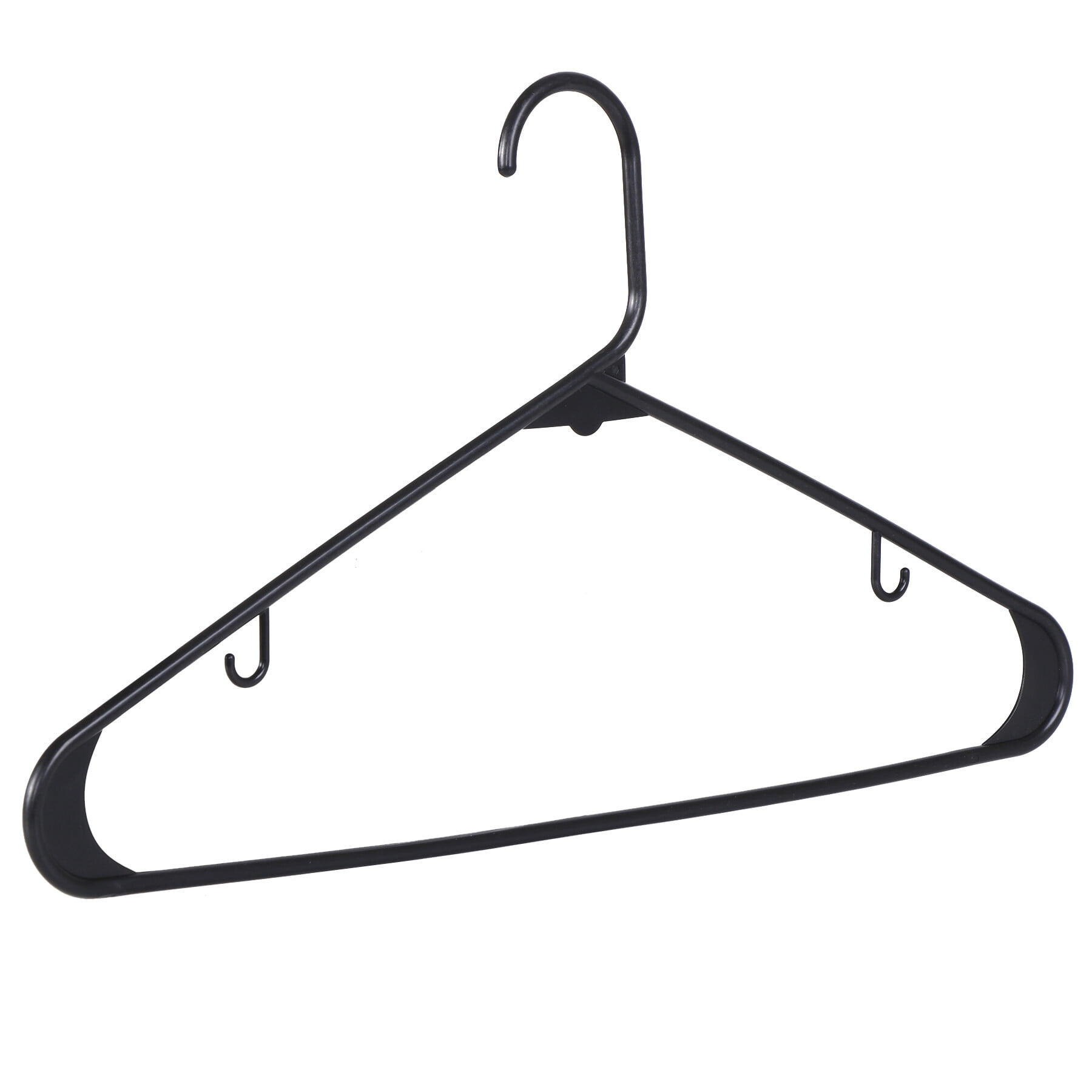 ZENY Clothes Hangers Flocked No-slip Durable Jacket Hangers (100pcs, Black, Plastic)