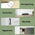 thumbnail image 5 of EGBHDSFT Farmhouse Accent Cabinet - 47.2" White Brown Floor Pantry Storage Cabinet, 5 of 7